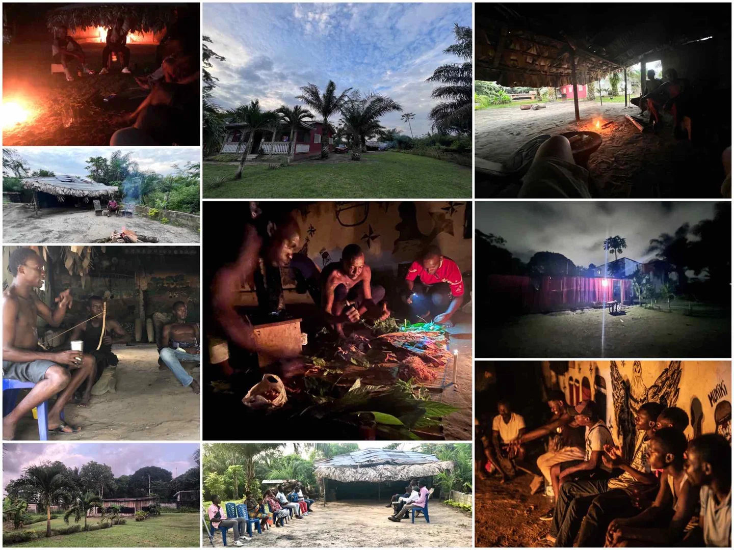 Montage photographique de paysages, cérémonies et rencontres gabonaises